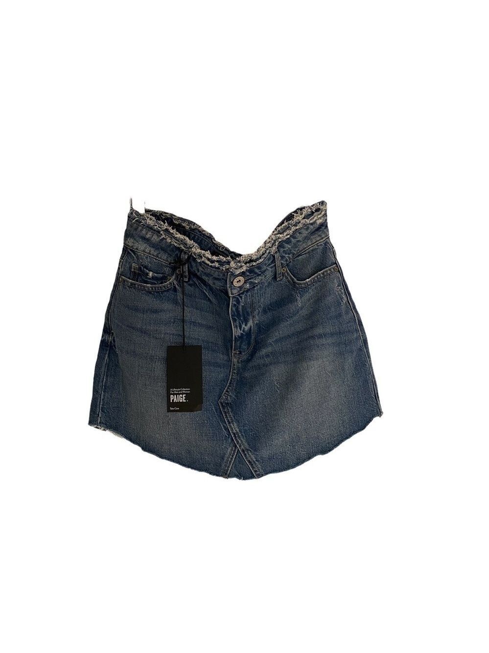 PAIGE NWT Denim Cutoff Skirt